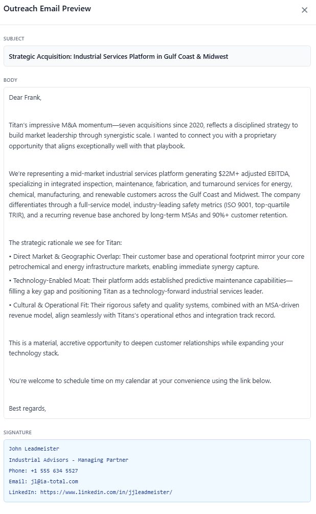 Personalized Outreach Draft